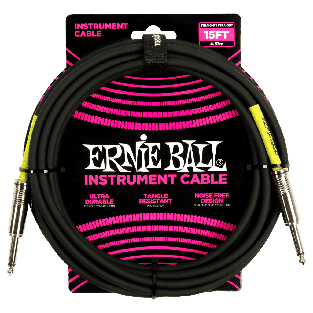 Ernie Ball 4.5m Straight/Straight Instrument Cable – Black — view 1