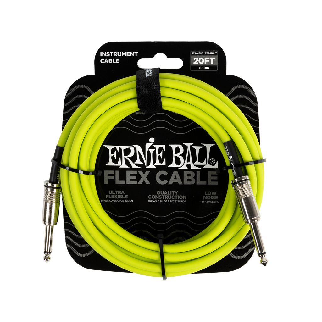 Ernie Ball Flex Instrument Cable 6m - Green — view 1