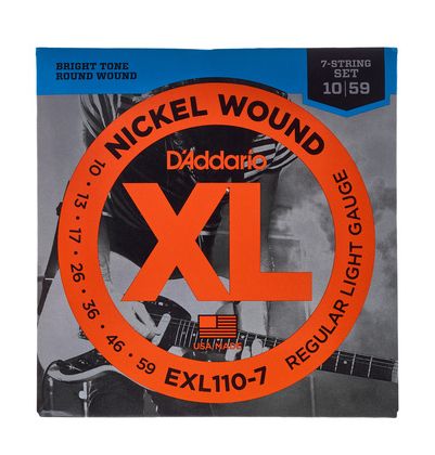 D’Addario EXL110-7, 7 String Electric Guitar Strings (10-59) — view 2