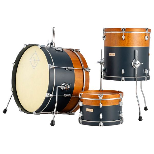 Dixon Little Roomer Select 3-Piece Drum Kit Set – Natural Mahogany and Heirloom Grey