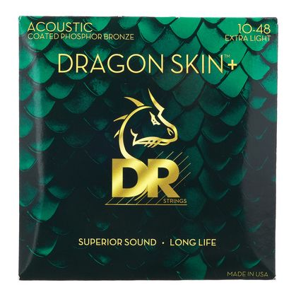 DR Strings Dragon Skin+ .010-.048 Acoustic Guitar Strings — view 3