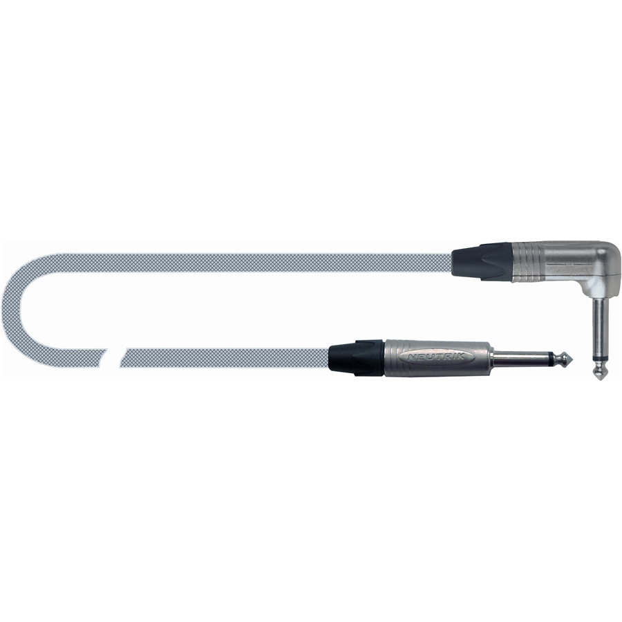 Quiklok Instrument Cable 5m Male 6.3 Jack - 90 Degree Male Jack — view 1