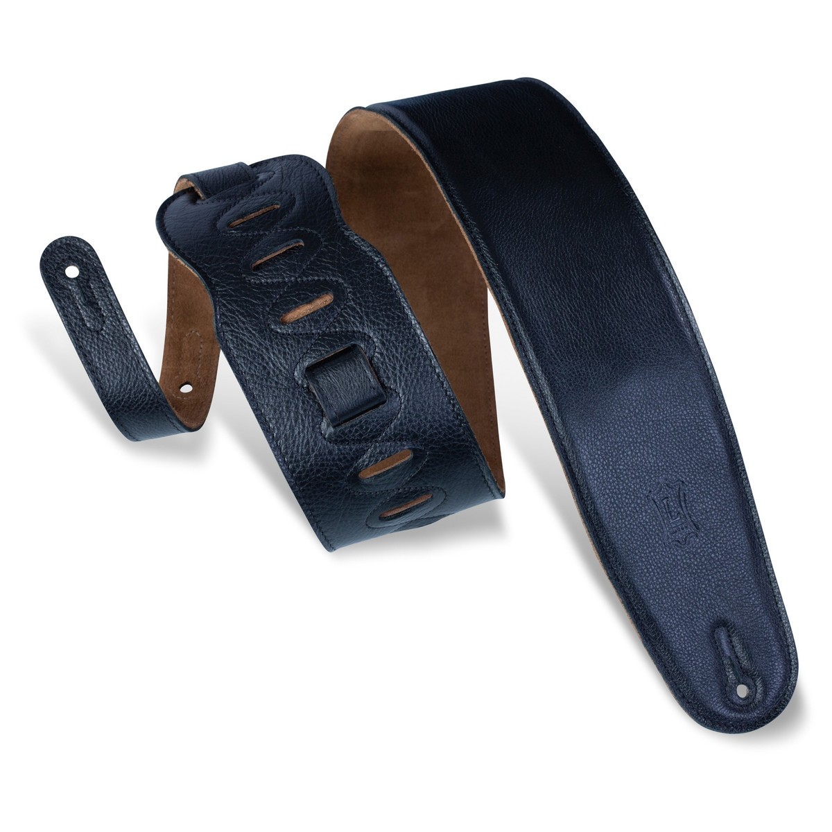 Levys 3.5-inch Padded Garment Leather Bass Strap – Black