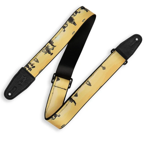 Levys Calaca Poly Guitar Strap With Mariachi Design