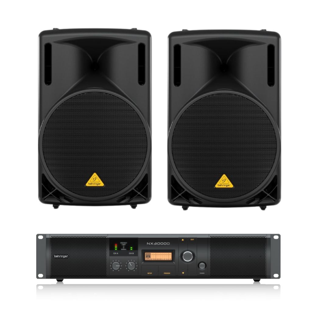 Behringer B215XL and NX3000D PA Speaker Package — view 1