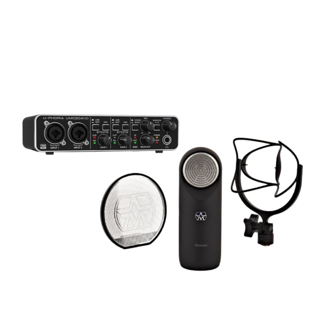 Behringer UMC204HD and Aston Element Microphone Bundle — view 1