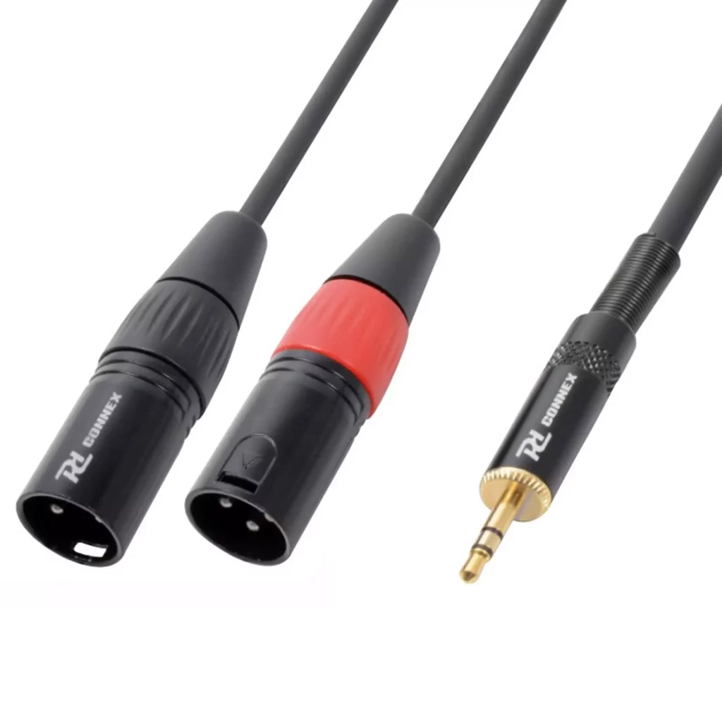 PD Connex CX70-6 2X XLR Male – 3.5MM Stereo Male Cable – 6M
