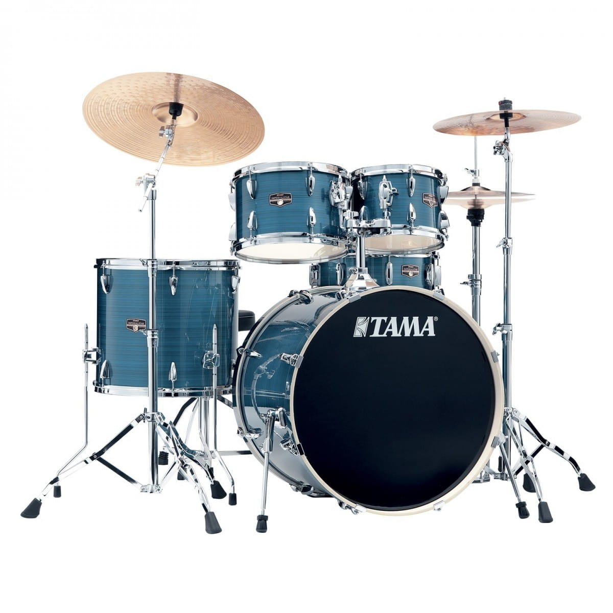 Tama IP52H6W Imperialstar 5 Piece Drum Kit – Hairline Blue W/ Paiste Cymbals