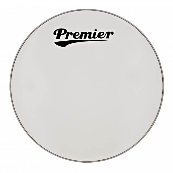 Premier 26 inch Bass Drum Head – White with Logo — view 1