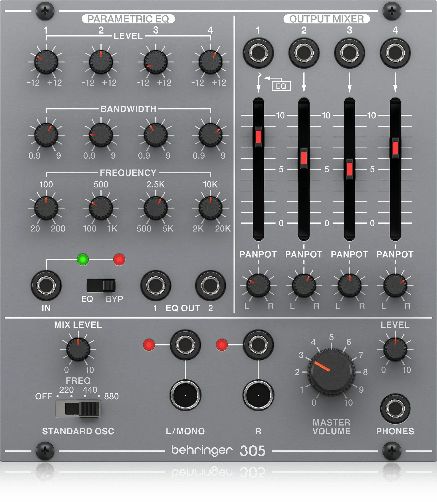 Behringer 305 EQ / Mixer / Output Eurorack Module — view 2