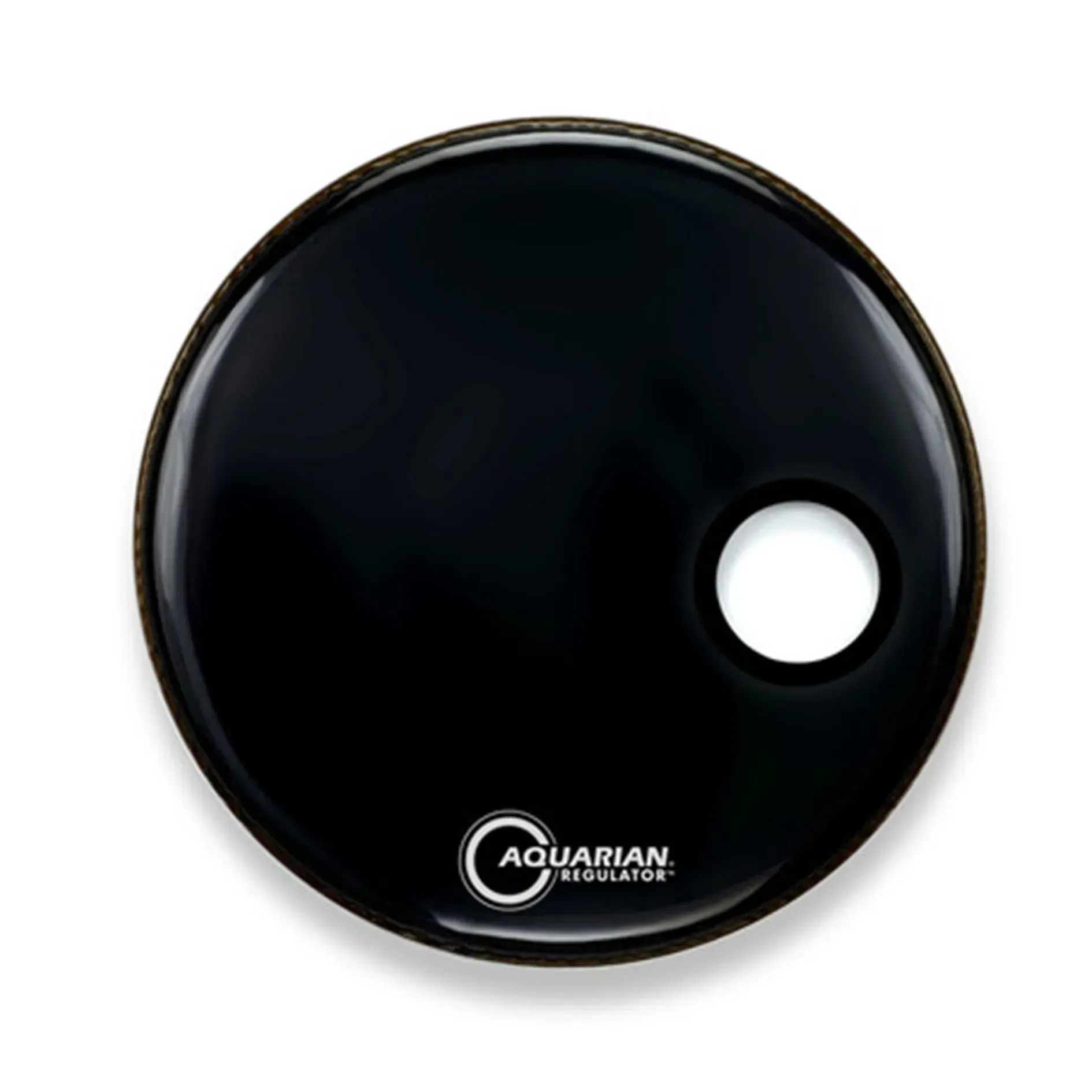 Aquarian Regulator 24 inch Bass Drum Head w/ Offset Hole (Black)