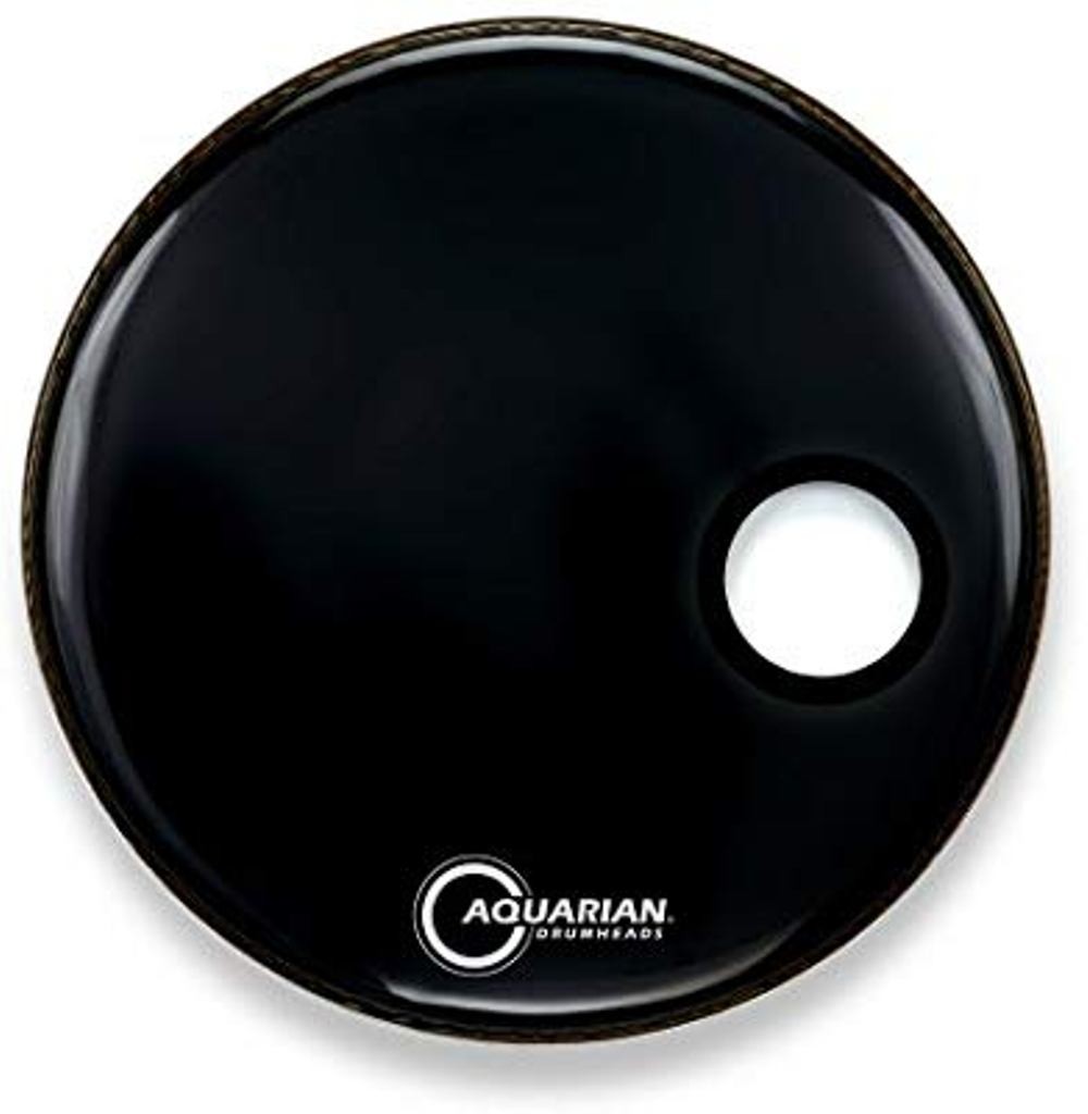 Aquarian Small Offset Port 18 inch Resonant Gloss Black Bass Drum Head