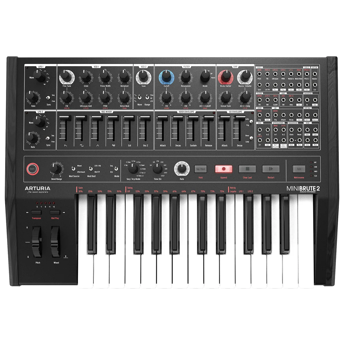 Arturia MiniBrute 2 Noir Semi-modular Analog Synthesizer (Limited Edition, All Black) — view 2