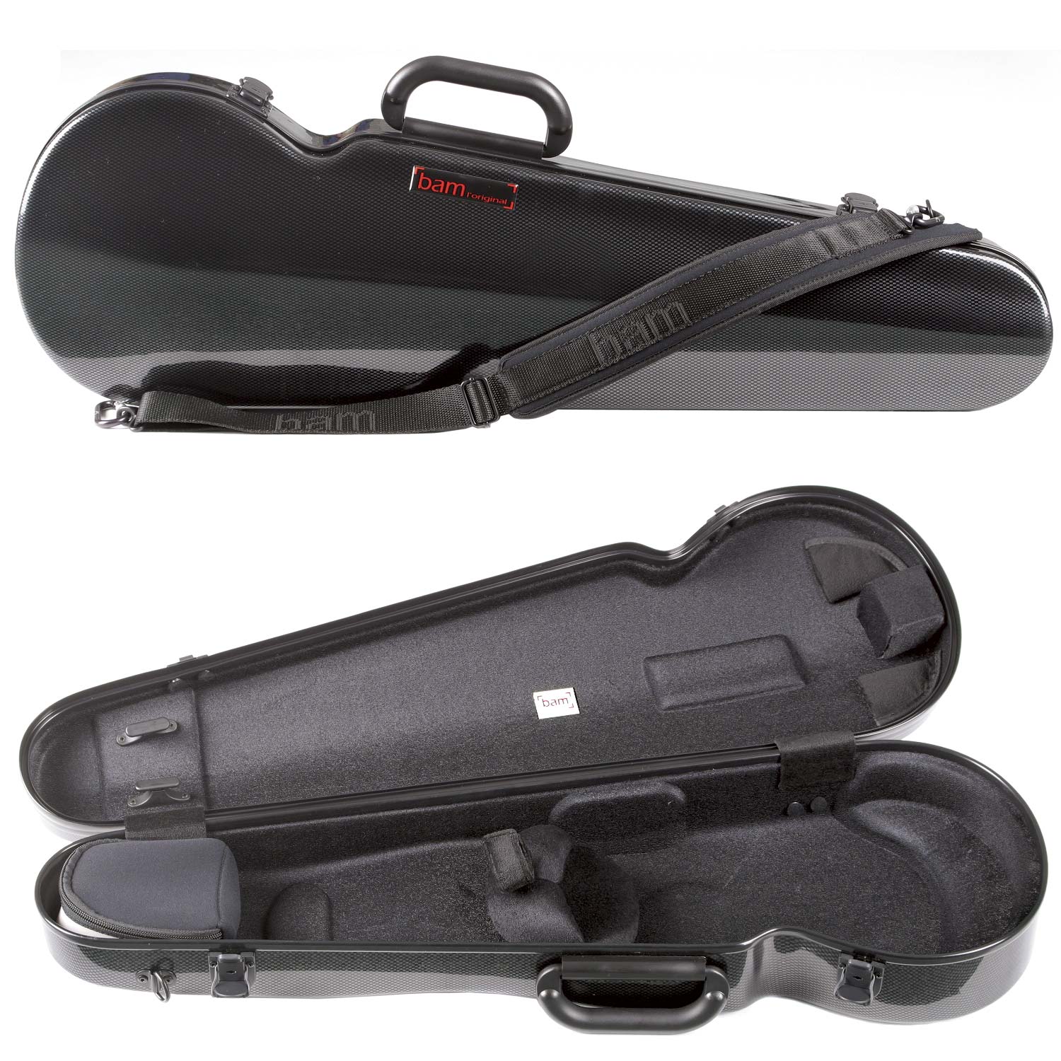 BAM 2002XLC Hightech Contoured Violin Case 4/4 – Black Carbon Look — view 2