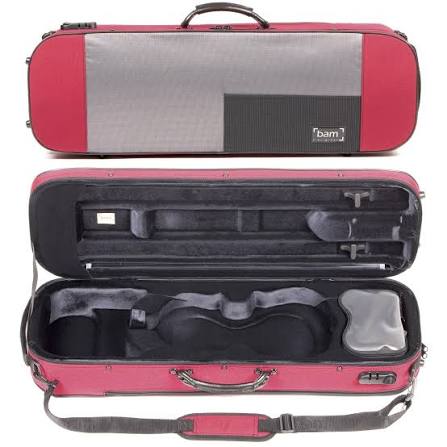 BAM Stylus Oblong Violin 4/4 Case – Red — view 2