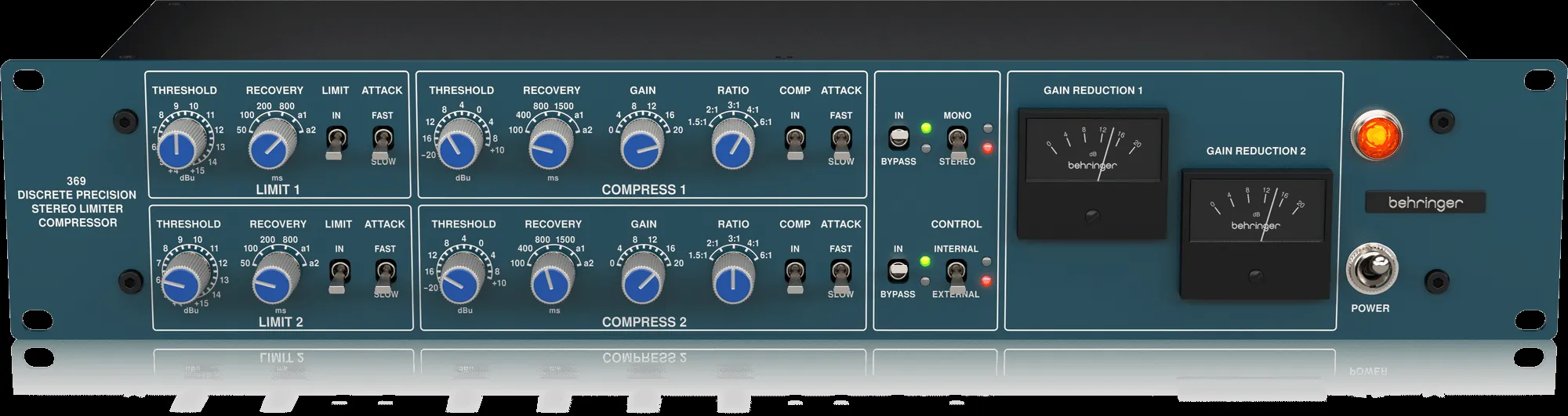 Behringer 369 2-channel Rackmounted Stereo Compressor — view 3