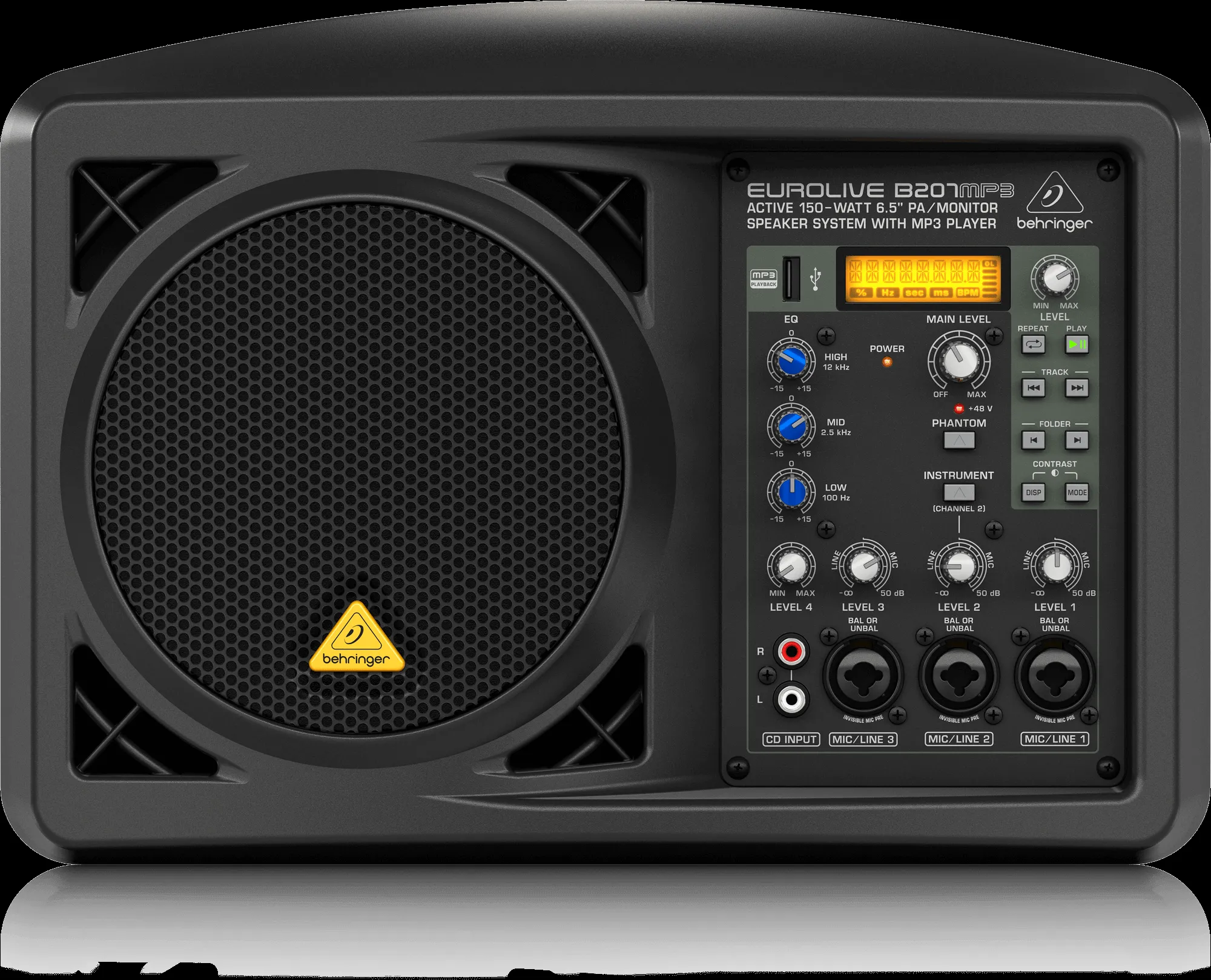 Behringer Eurolive B207MP3 150W 6.5 inch Personal PA/Monitor Speaker — view 2