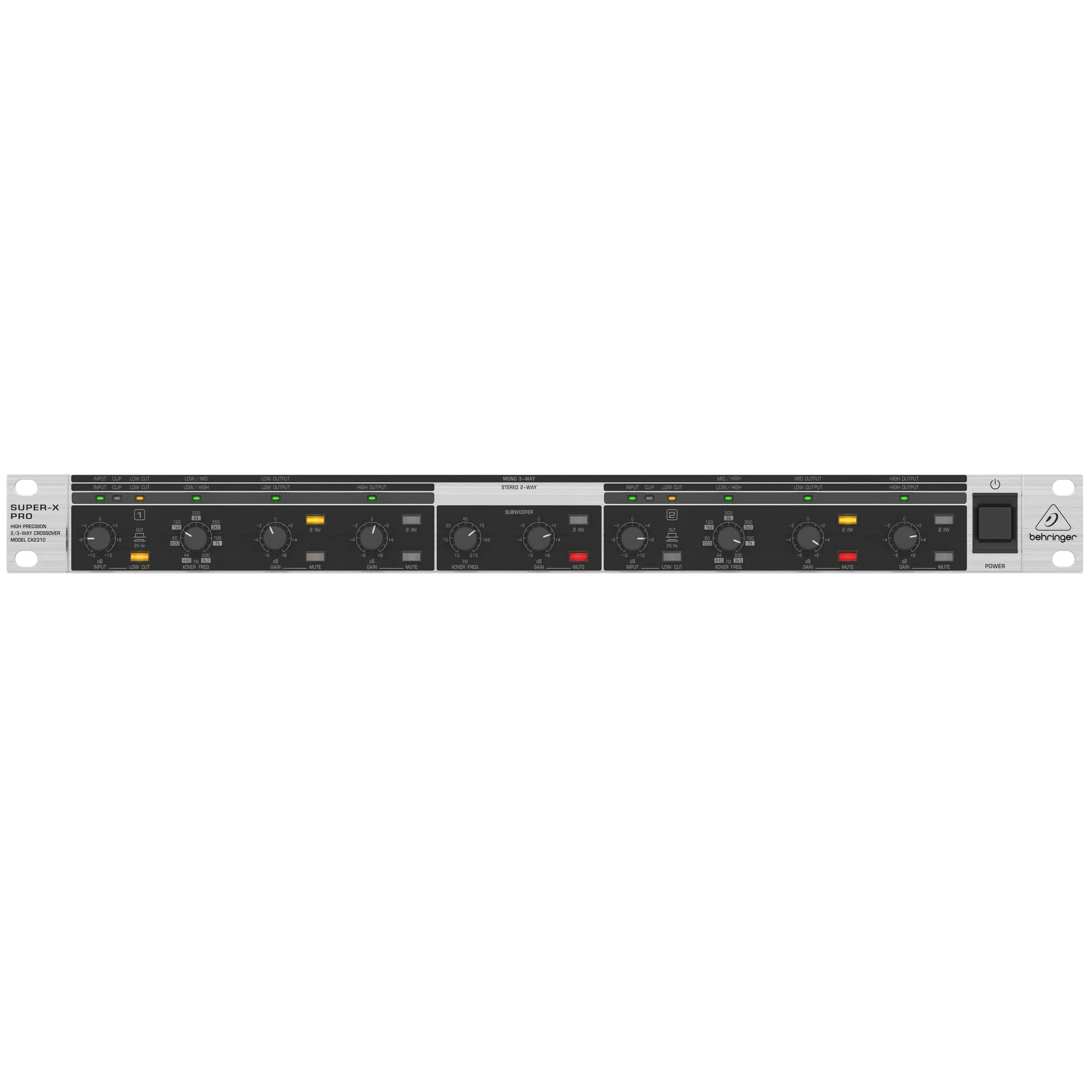 Behringer CX2310 Super X Pro 2 and 3 Way Mono Crossover — view 3