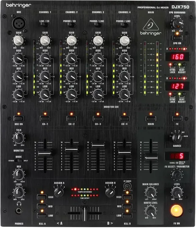 Behringer Pro Mixer DJX750 4-channel DJ Mixer — view 2