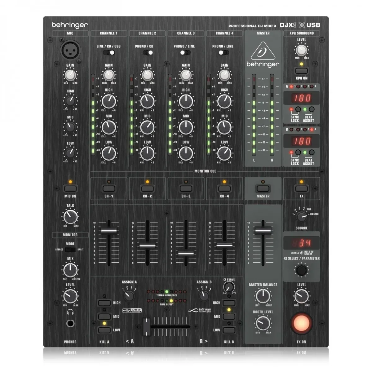 Behringer Pro Mixer DJX900USB 4-channel DJ Mixer
