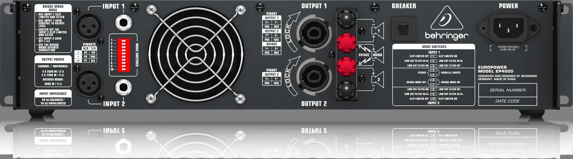 Behringer Europower EP4000 Power Amplifier — view 3
