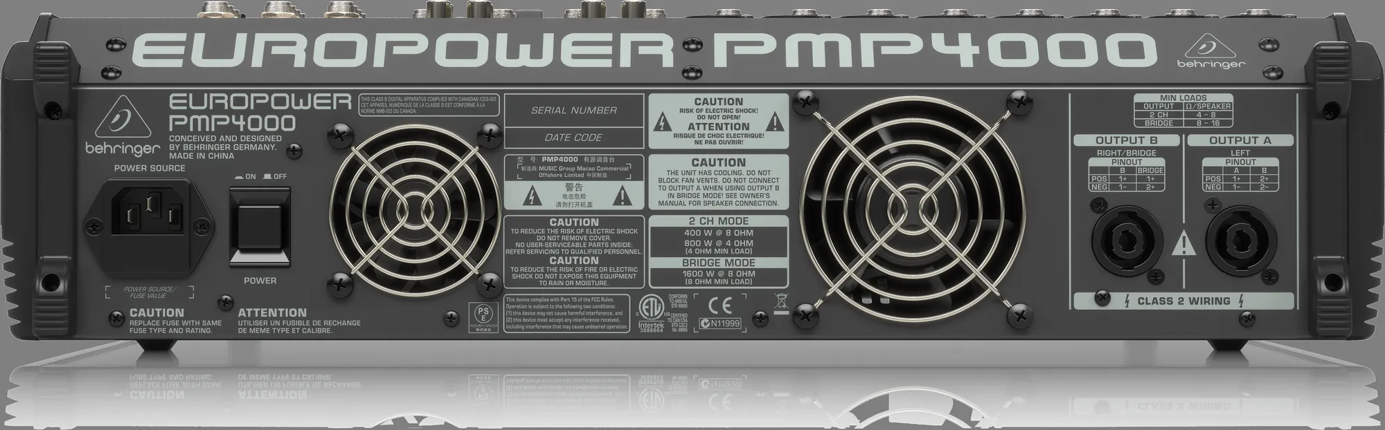Behringer PMP4000 16-channel 1600W Powered Mixer — view 2