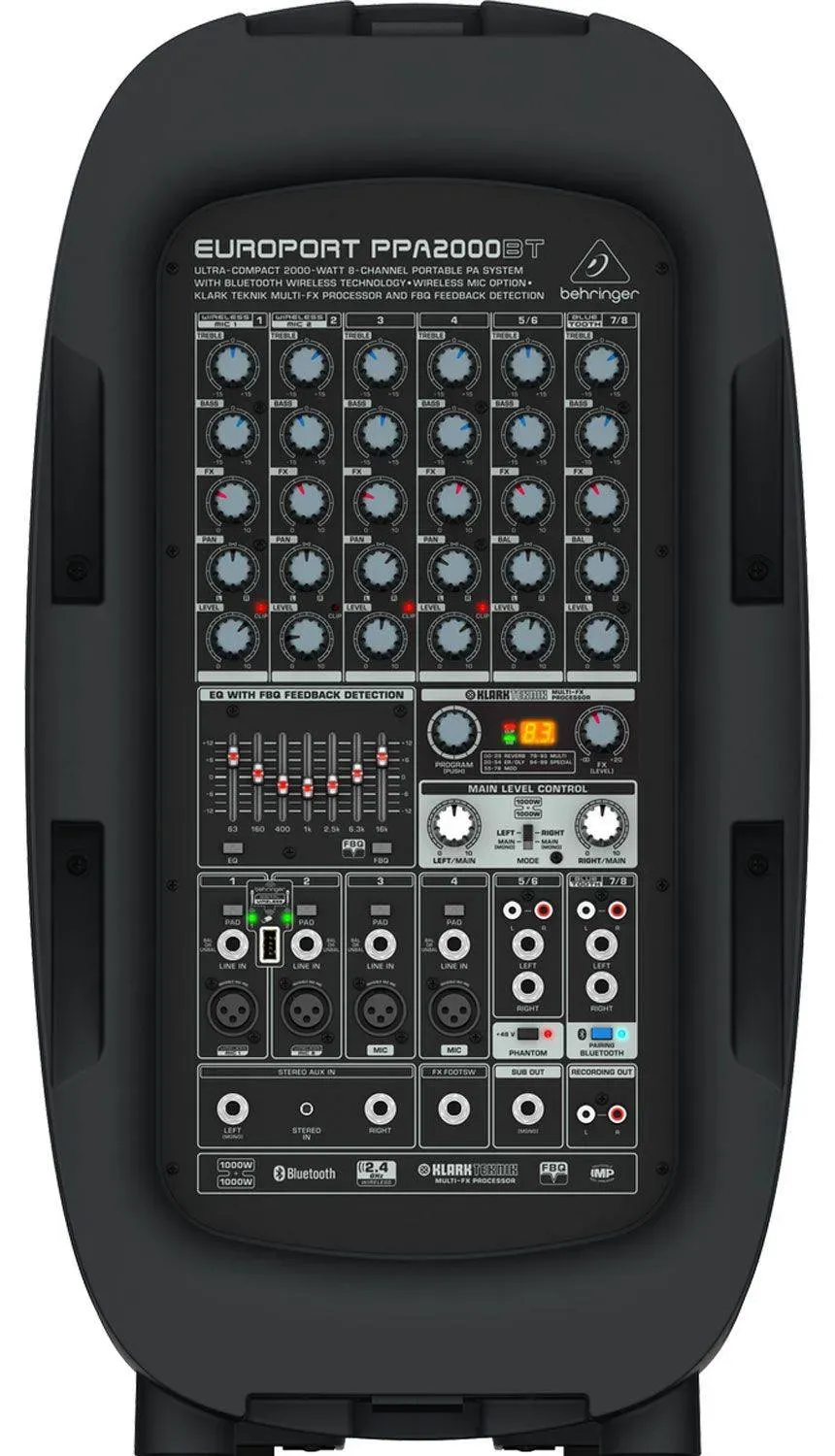 Behringer Europort PPA2000BT 8-channel Portable PA System — view 5