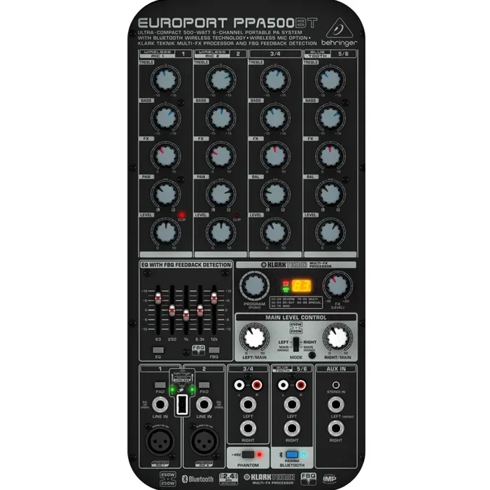 Behringer Europort PPA500BT 6-channel Portable System with BT — view 4