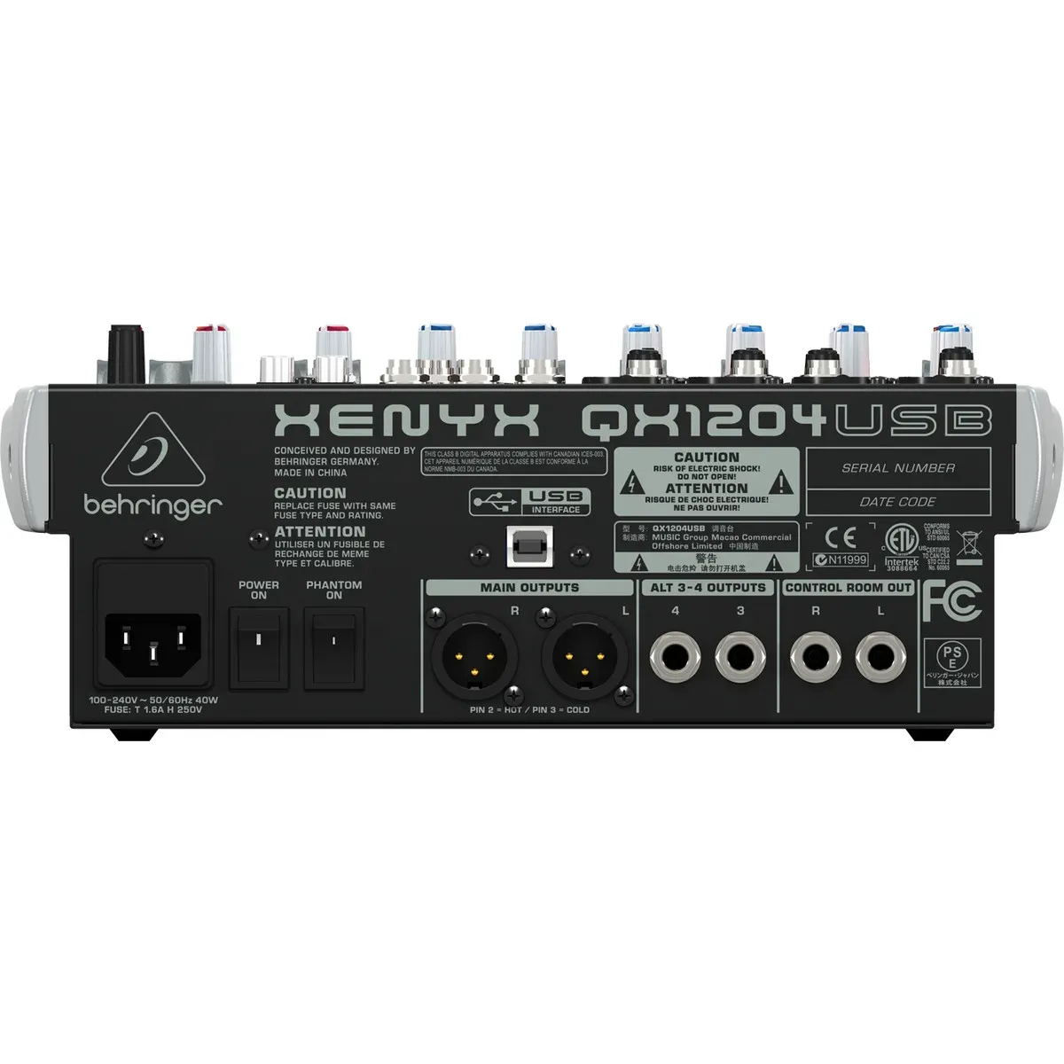 Behringer Xenyx QX1204 12-input 2/2-bus USB Mixer — view 3