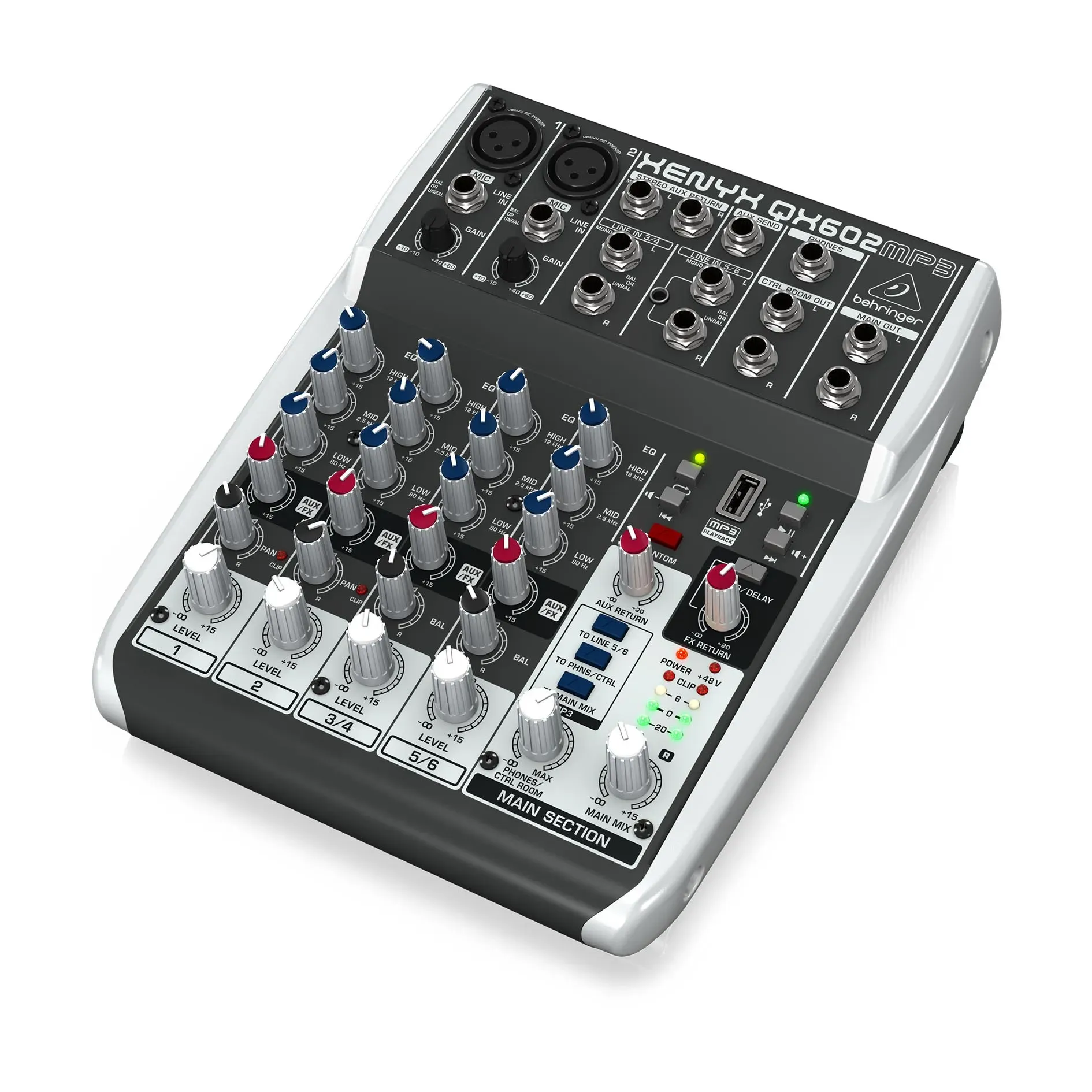 Behringer Xenyx QX602MP3 Mixer with USB MP3 Playback — view 1