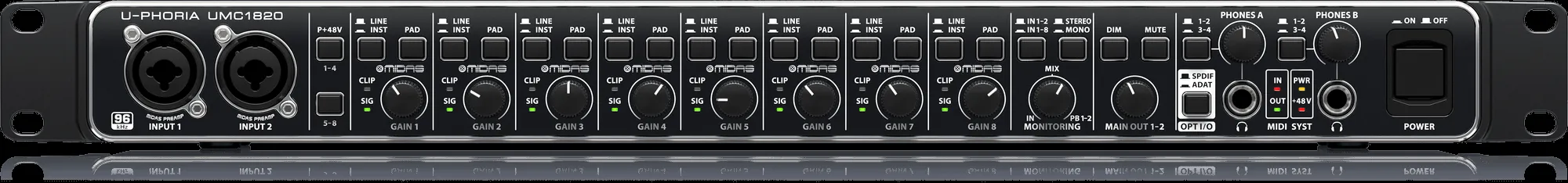 Behringer U-Phoria UMC1820 USB Audio Interface — view 2