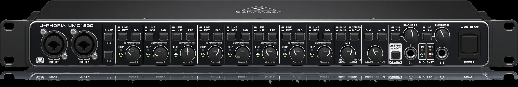 Behringer U-Phoria UMC1820 USB Audio Interface — view 3