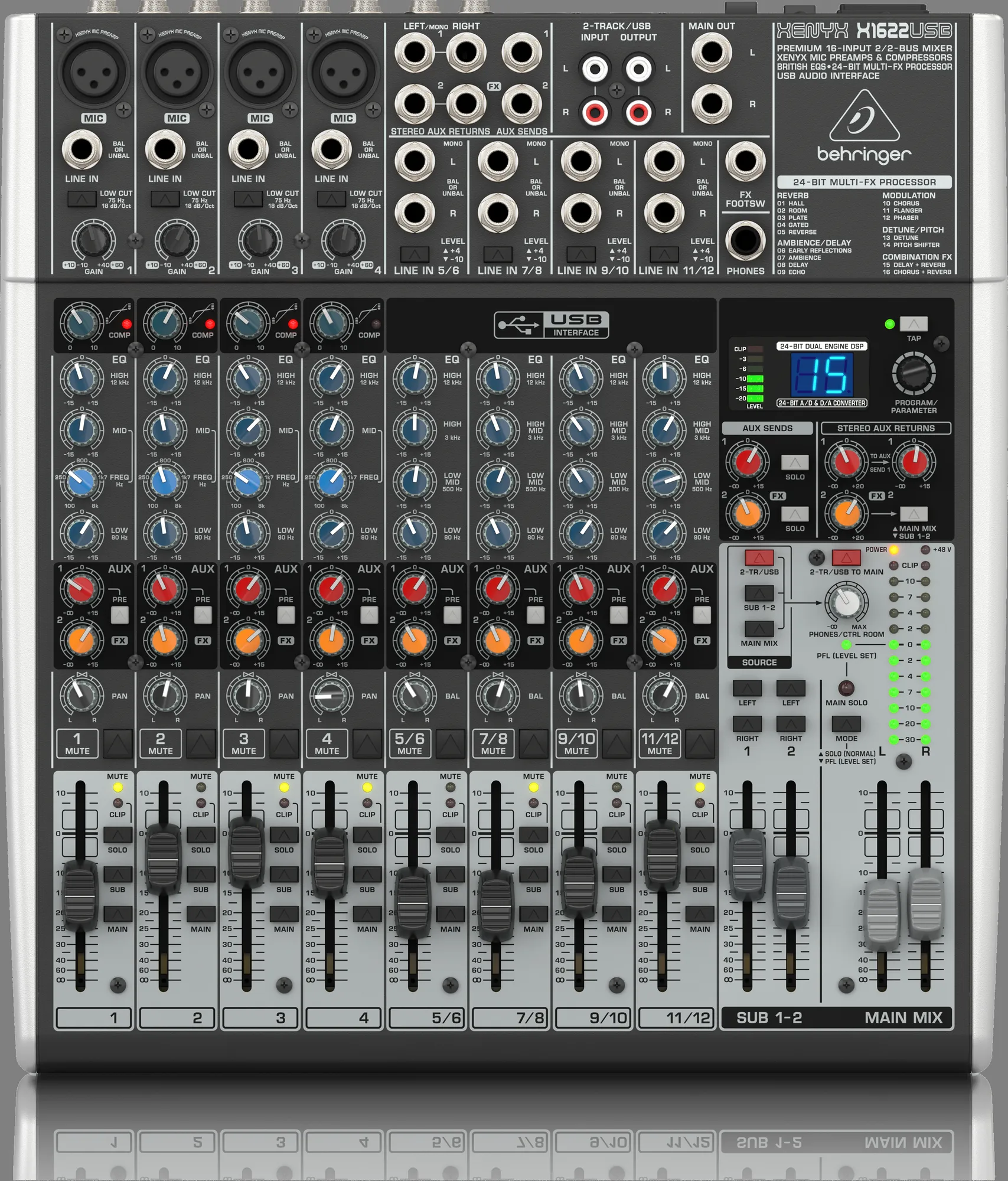 Behringer XENYX X1622USB USB Mixer with Effects — view 3