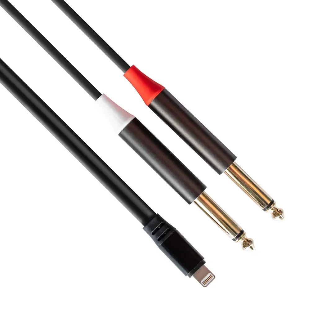 Rubiqube IOS Lightning To Dual 6.3mm Mono Jack Cable - 1.8m — view 1