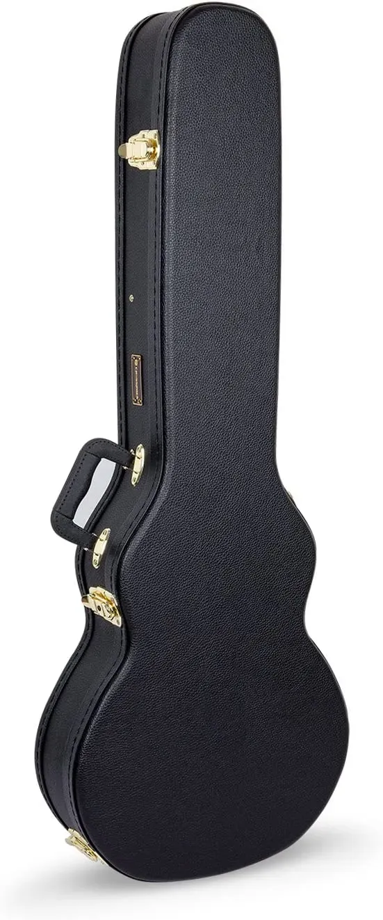 Crossrock Hardshell Multi-ply Wooden Electric Guitar Case, Les Paul Body Style - Black — view 2