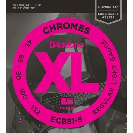 DADDARIO STRINGS BASS CHROMES 45-132 5S