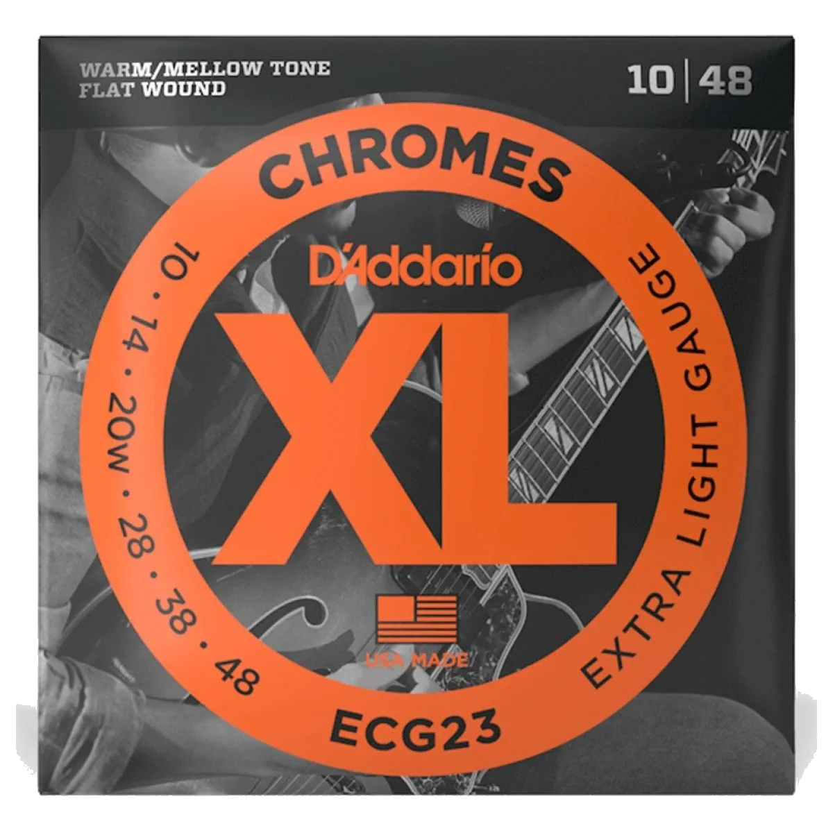 D’Addario ECG23 XL Chromes Flat Wound – Extra Light – 10-48 — view 1