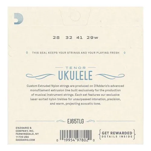 D’Addario EJ65TLG Pro-Arte Custom Extruded Tenor Low G Nylon Ukulele Strings — view 2