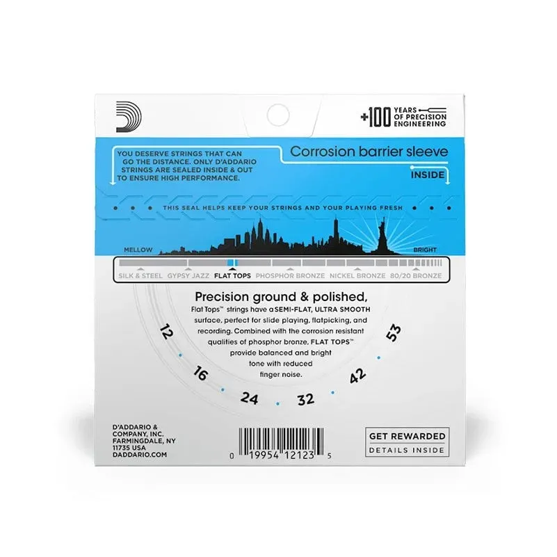 D'Addario Flat Tops Phosphor Bronze Acoustic Guitar Strings — view 2