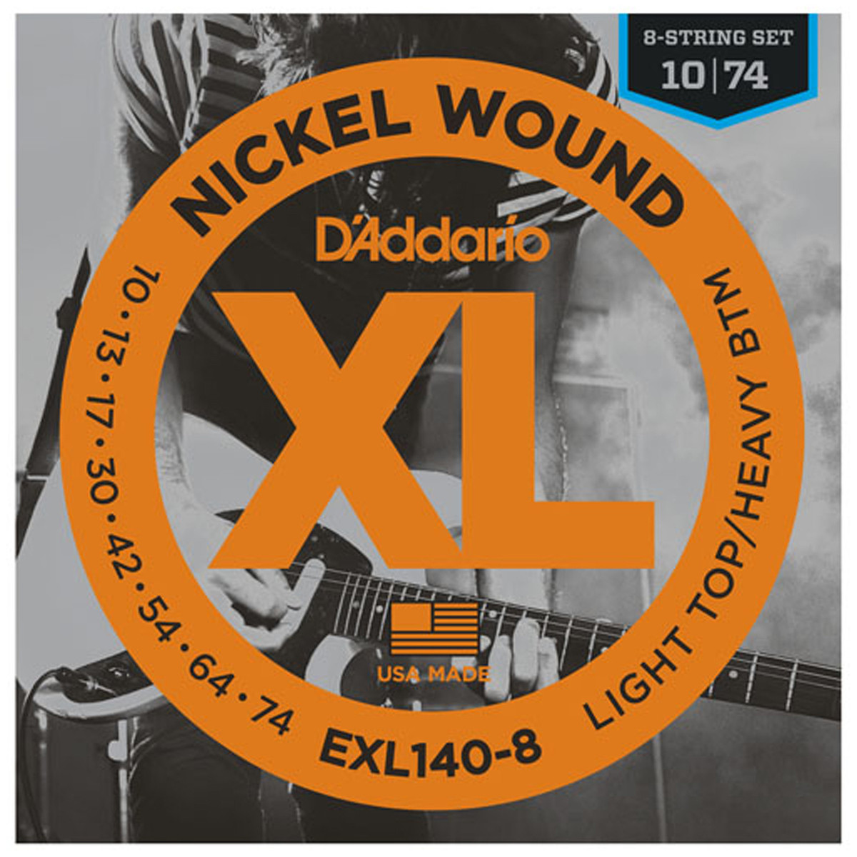 D’Addario EXL140-8 Nickel Wound Light Top/Heavy Bottom 8-String – 10-74 — view 1