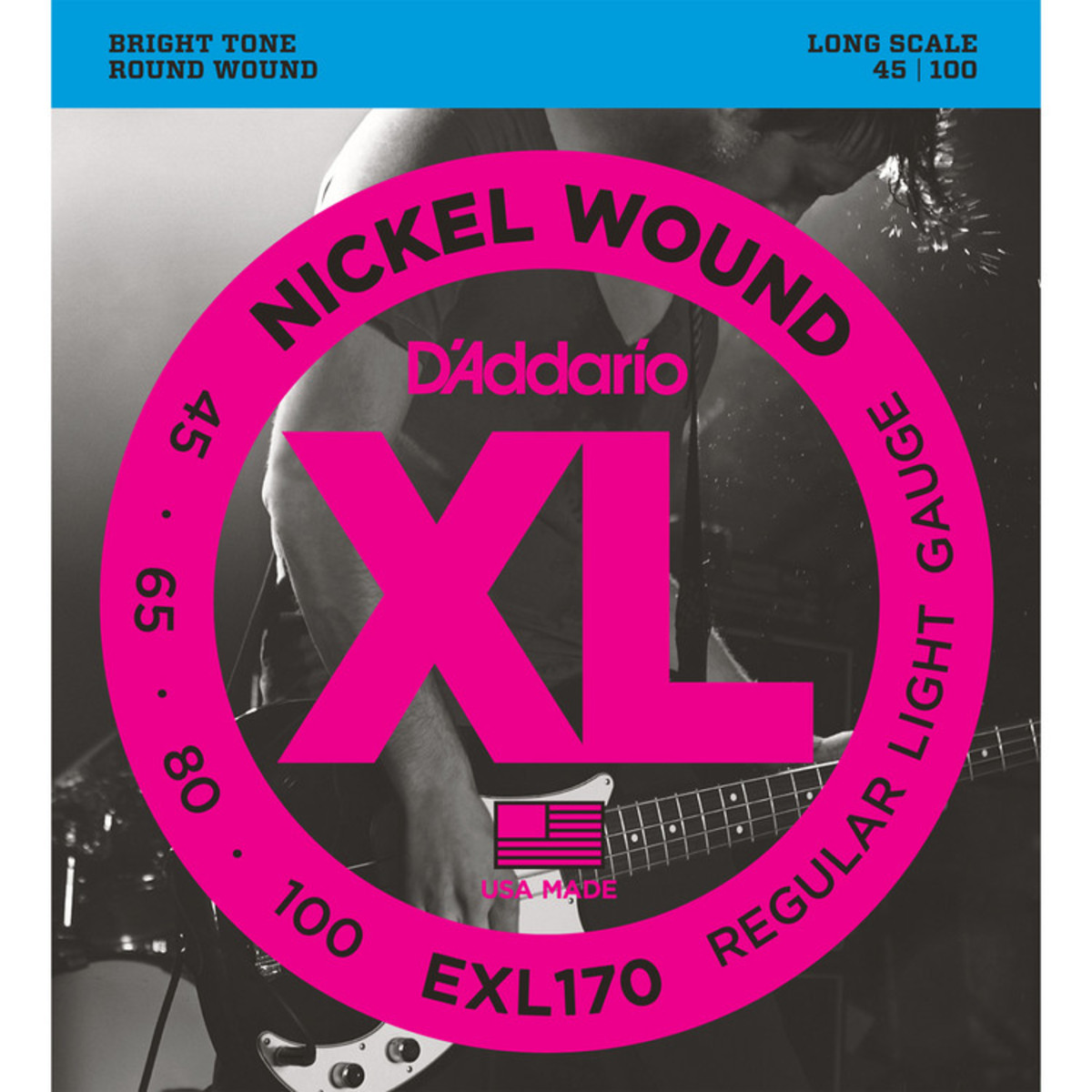 D’Addario EXL170 Bass Guitar Strings – Light 45-100 – Long Scale — view 1