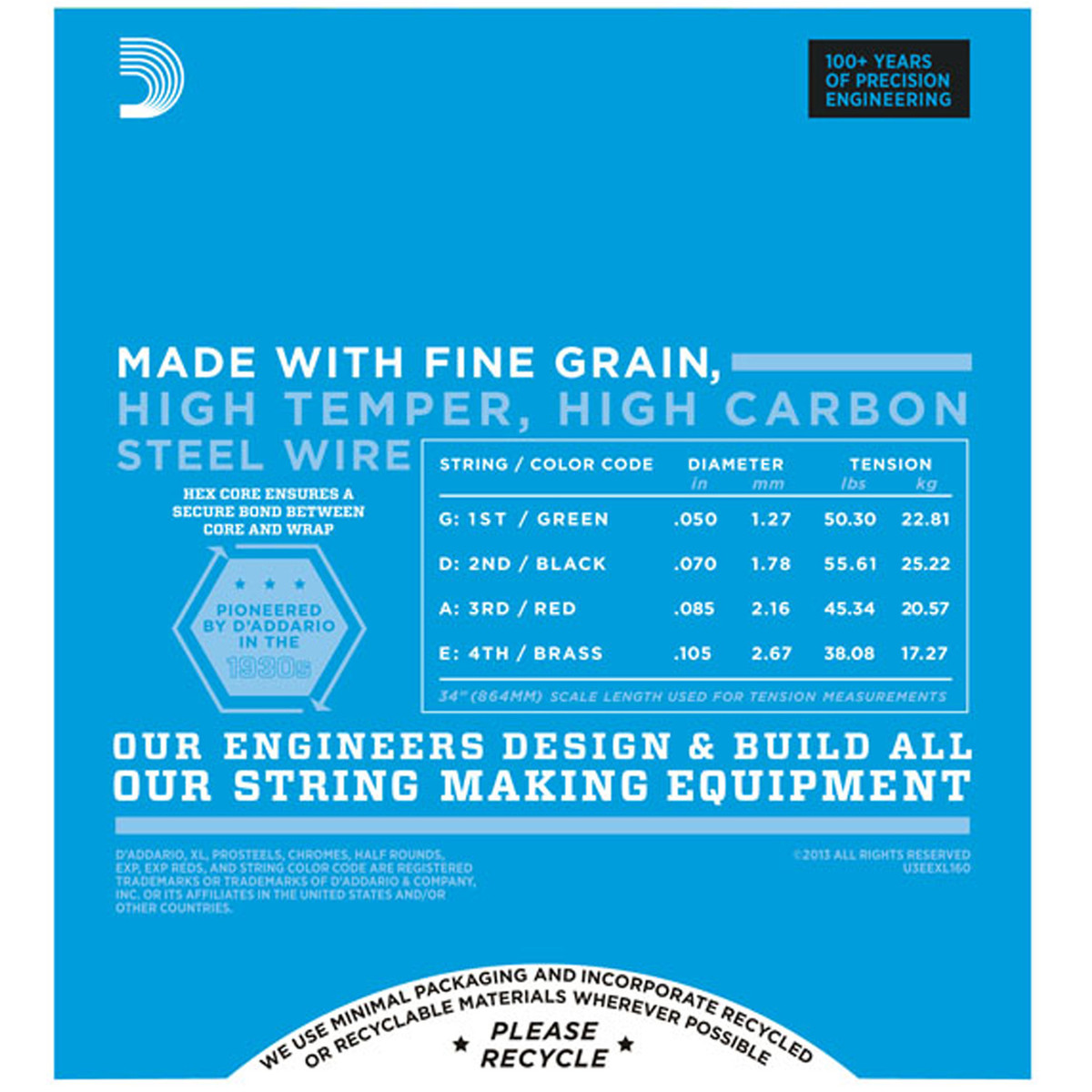 D’Addario EXL170 Bass Guitar Strings – Light 45-100 – Long Scale — view 2