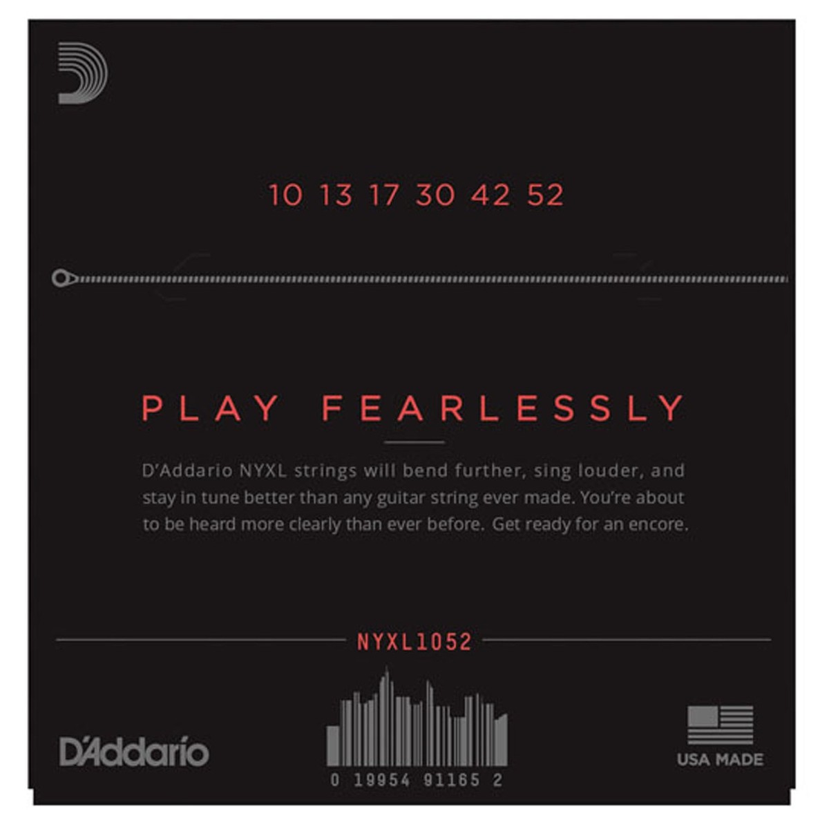 D’Addario NYXL1052 Electric Guitar Strings – 10-52 Light Top/Heavy Bottom — view 2