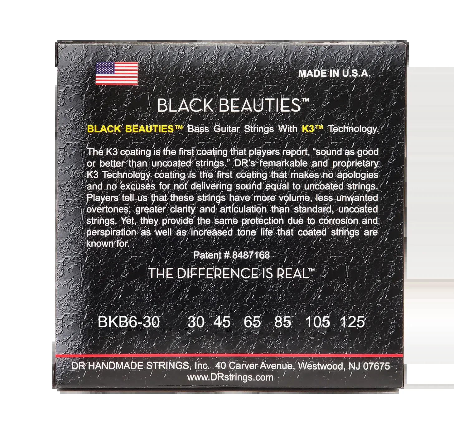 DR Strings Black Beauties 6-String Bass Strings 30-125 — view 2