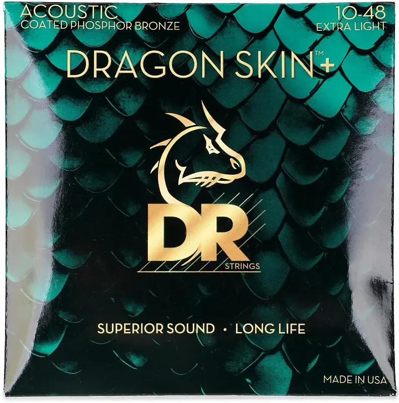 DR Strings Dragon Skin+ .010-.048 Acoustic Guitar Strings — view 1
