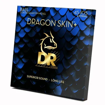 DR Strings Dragon Skin+ Coated 4 Bass Guitar Strings .045-.105 — view 2