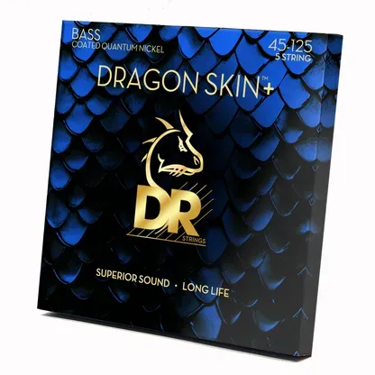 DR Strings Dragon Skin+ Coated 5 Bass Guitar Strings .045-.125 — view 2