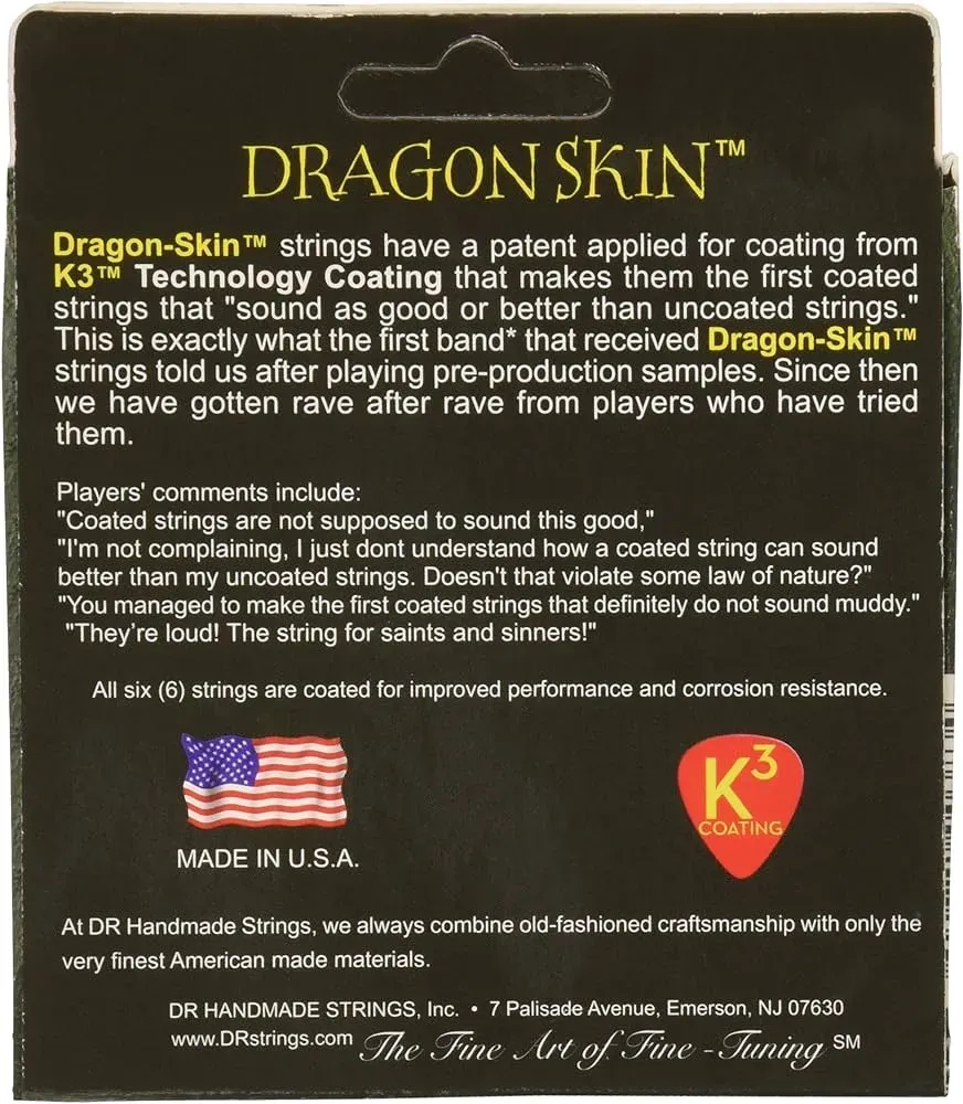 DR Strings DSA-10 Dragon-Skin Coated Acoustic Strings - 10-48 — view 3