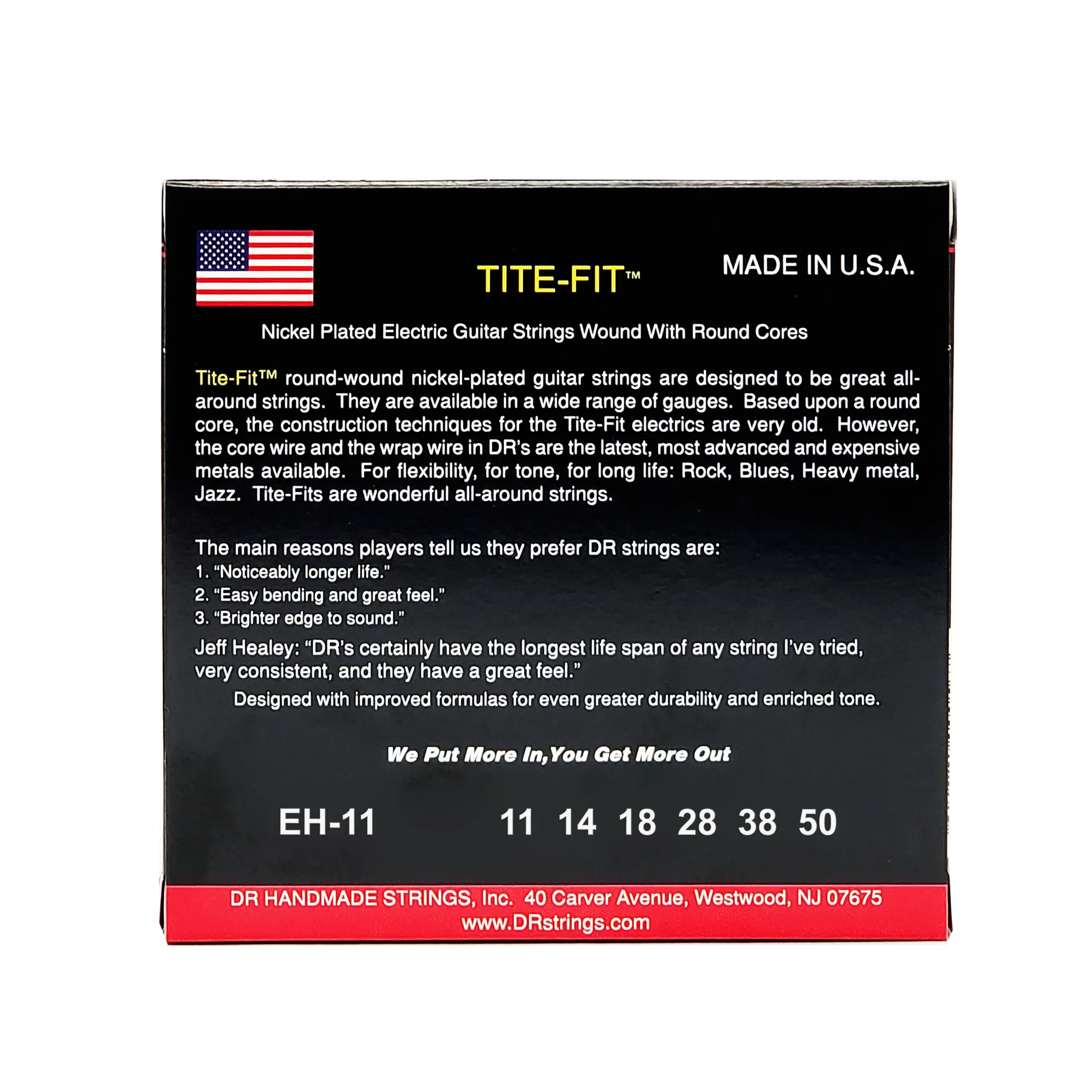DR Strings Tite Fit EH-11 Heavy Electric Guitar Strings 11-50 — view 3