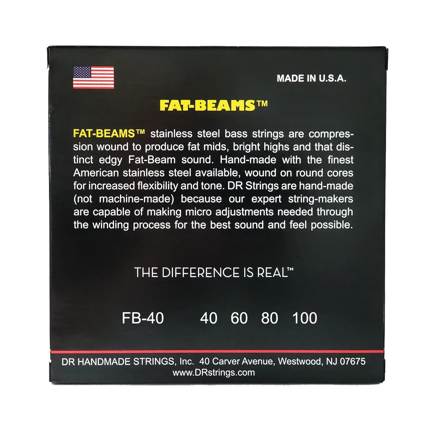 DR Strings FAT-BEAM 4 String Bass Guitar Strings (FB-40) — view 3